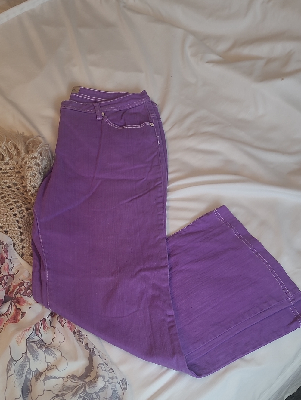 High-Rise Purple Wide-Leg Pants